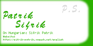 patrik sifrik business card
